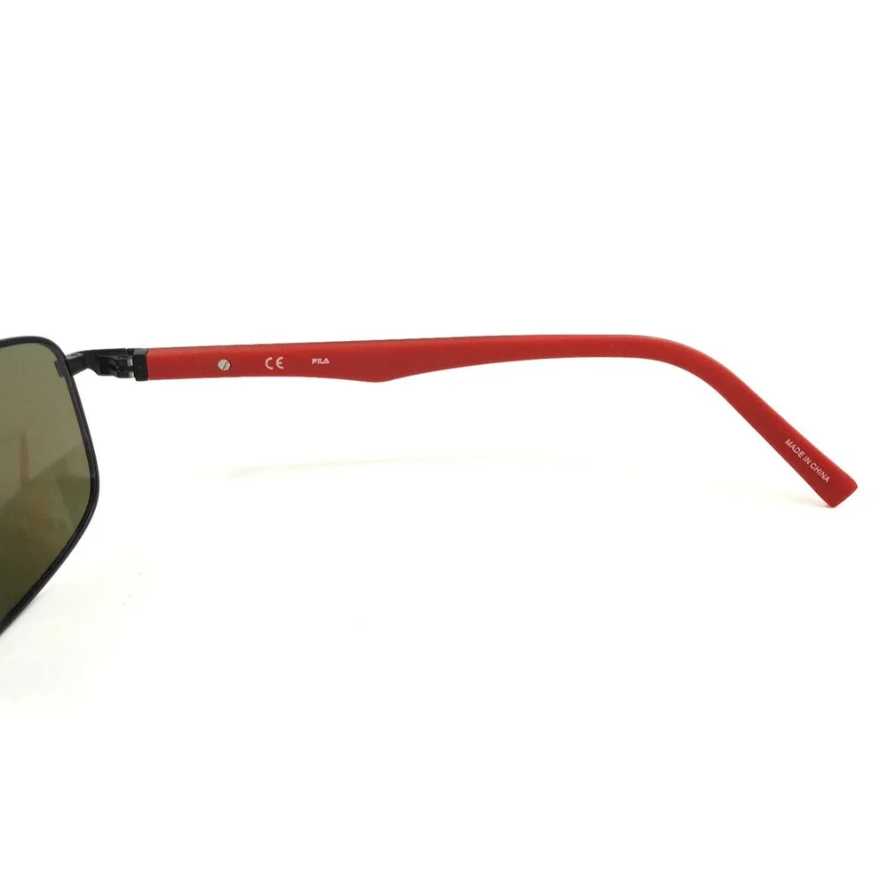 Fila Sunglasses SFI446 COL.531R Black Red Wrap Frames w/ Orange Mirrored Lenses